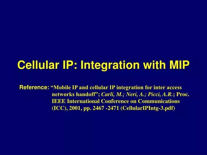 cellular ip integration with mip