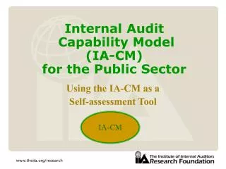 Internal Audit Capability Model (IA-CM) for the Public Sector