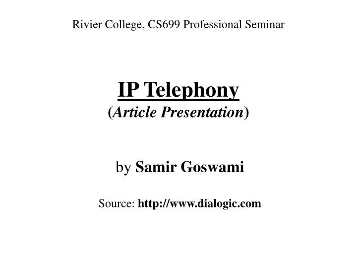 ip telephony article presentation
