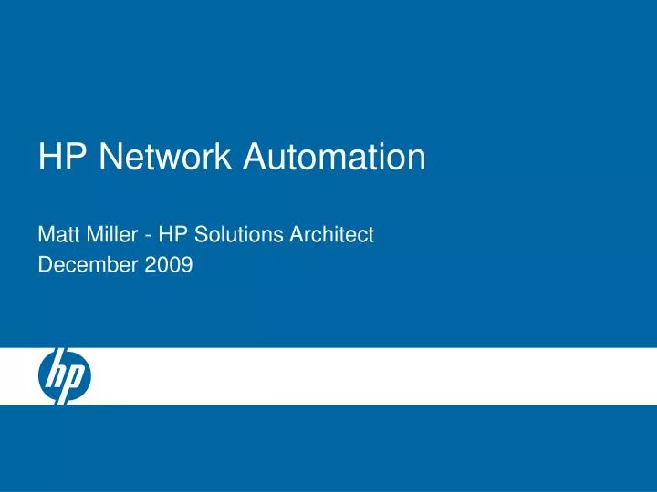 hp network automation