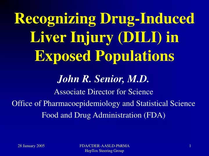 recognizing drug induced liver injury dili in exposed populations