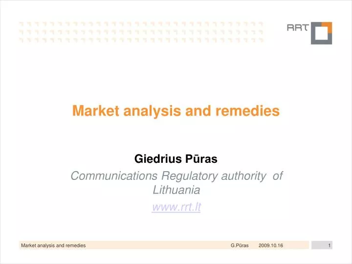 market analysis and remedies