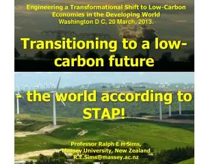 Transitioning to a low-carbon future - the world according to STAP!