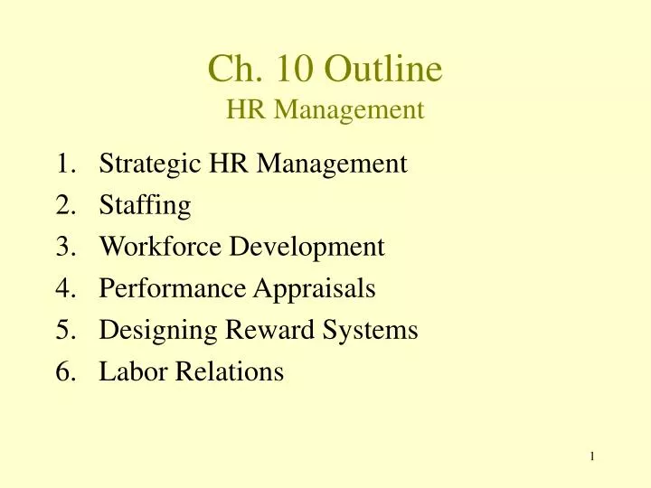 ch 10 outline hr management
