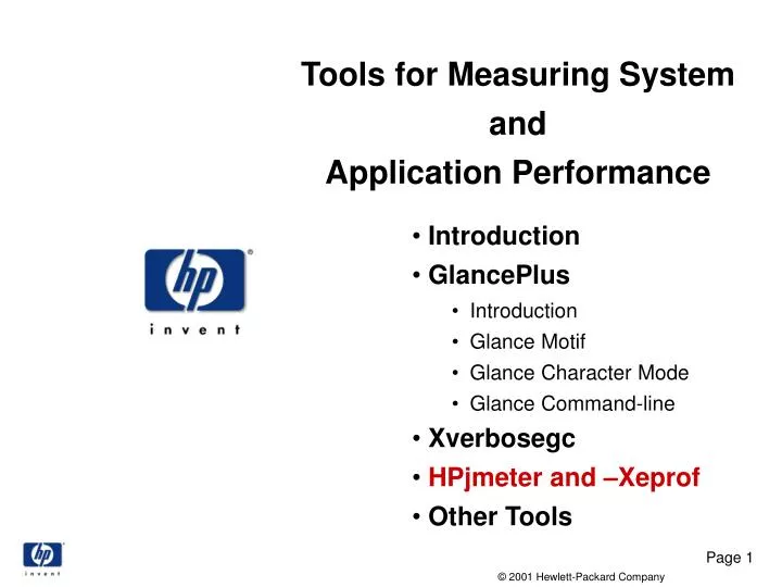 tools for measuring system and application performance