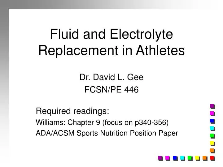 fluid and electrolyte replacement in athletes