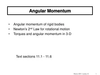 Angular Momentum