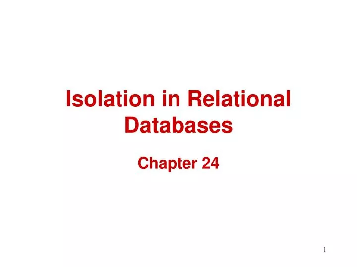 isolation in relational databases