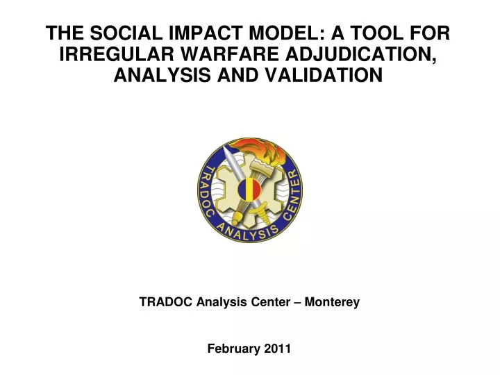 the social impact model a tool for irregular warfare adjudication analysis and validation