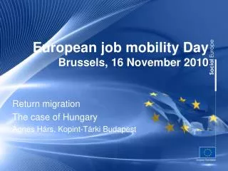European job mobility Day Brussels, 16 November 2010