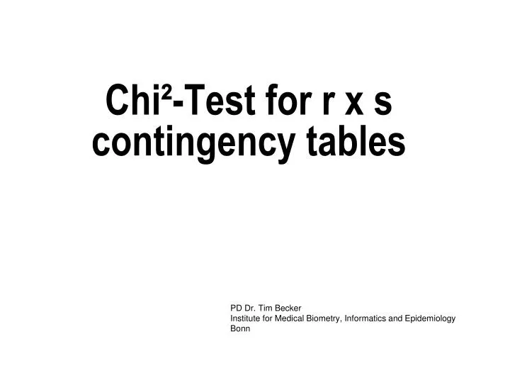chi test for r x s contingency tables