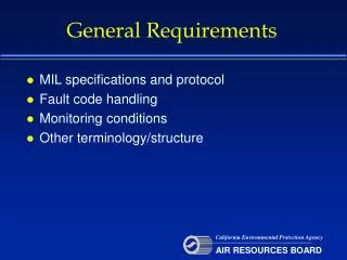 General Requirements