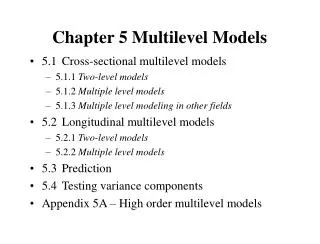 Chapter 5 Multilevel Models
