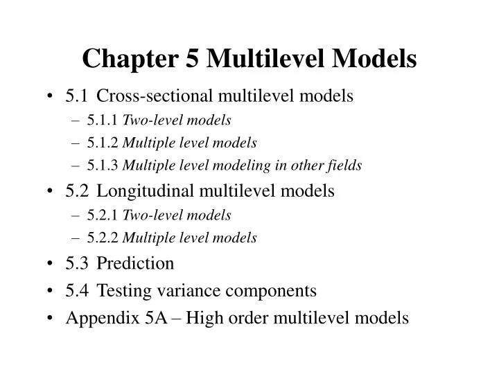 chapter 5 multilevel models