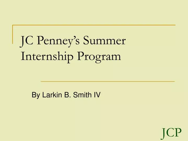 jc penney s summer internship program