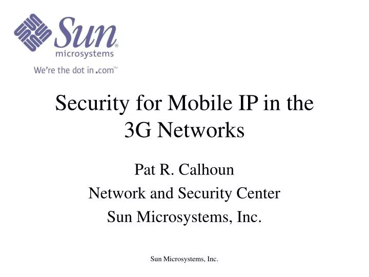 security for mobile ip in the 3g networks