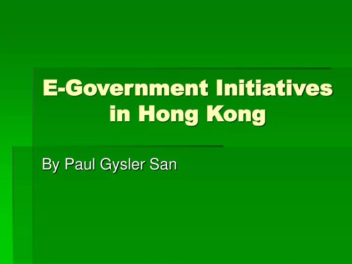 e government initiatives in hong kong