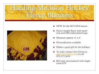 Harding-Madison Hockey Fleece Blankets