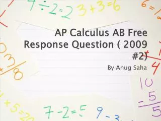 AP Calculus AB Free Response Question ( 2009 #2)