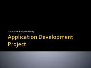 Application Development Project