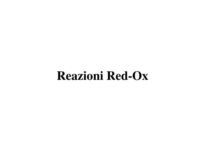 reazioni red ox