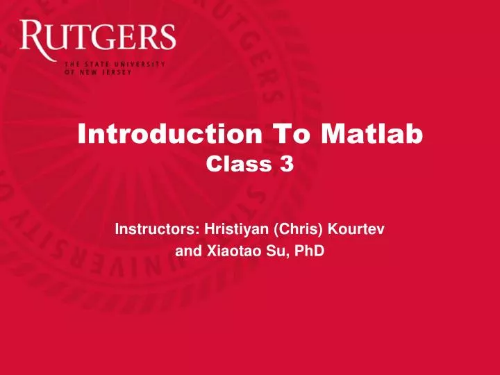 introduction to matlab class 3