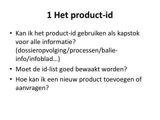 1 Het product-id