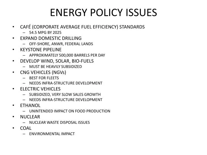 energy policy issues