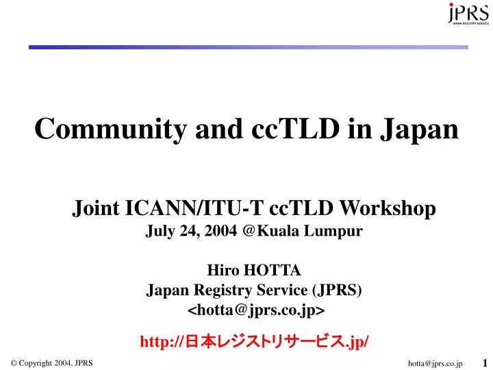 community and cctld in japan