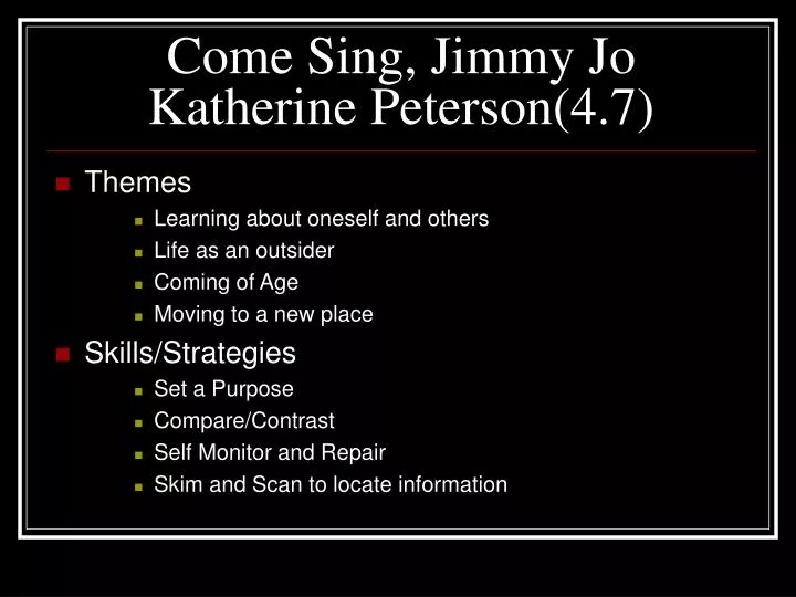 come sing jimmy jo katherine peterson 4 7