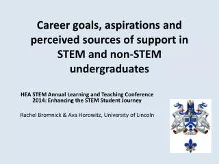Career goals, aspirations and perceived sources of support in STEM and non-STEM undergraduates