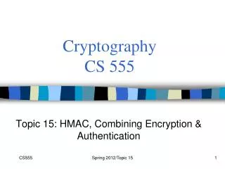 Cryptography CS 555