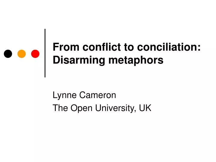 from conflict to conciliation disarming metaphors