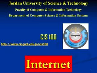 Jordan University of Science &amp; Technology Faculty of Computer &amp; Information Technology