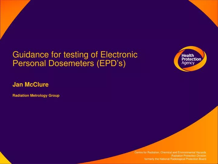 guidance for testing of electronic personal dosemeters epd s