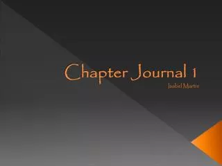 Chapter Journal 1 Isabel Martin
