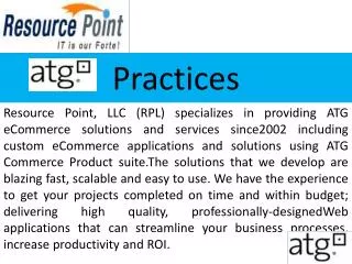 Get high quality ATG solutions at Resource Point