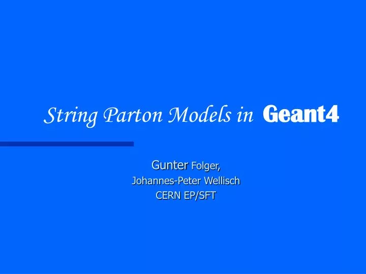 string parton models in geant4