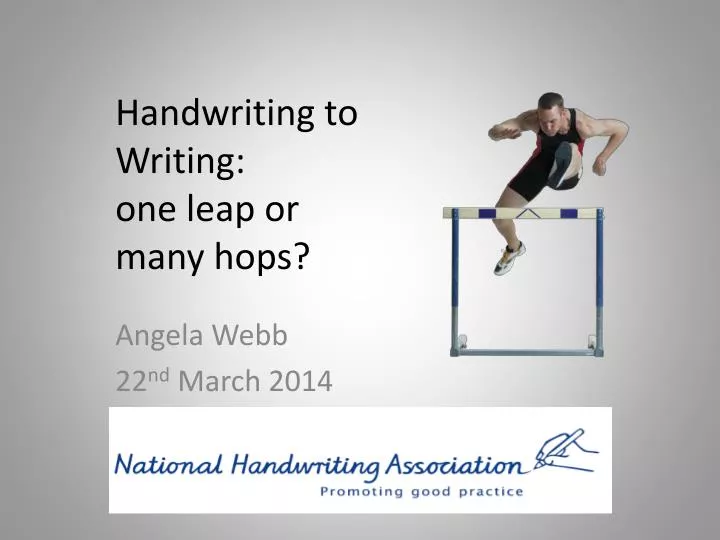 handwriting to writing one leap or many hops