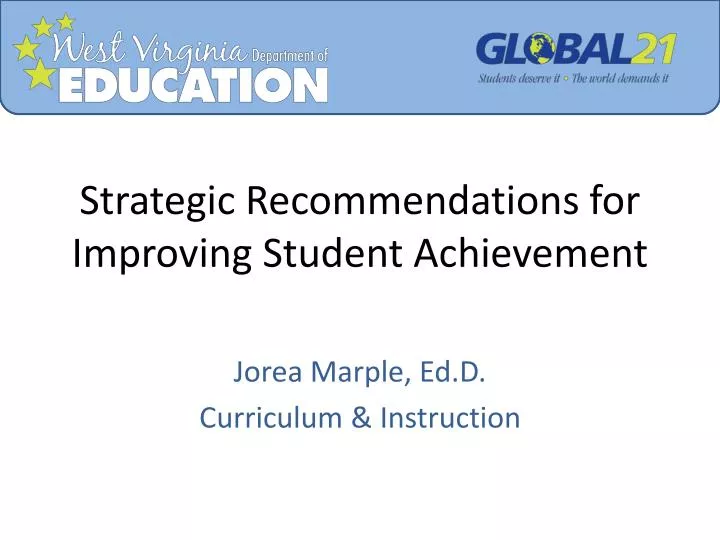 strategic recommendations for improving student achievement