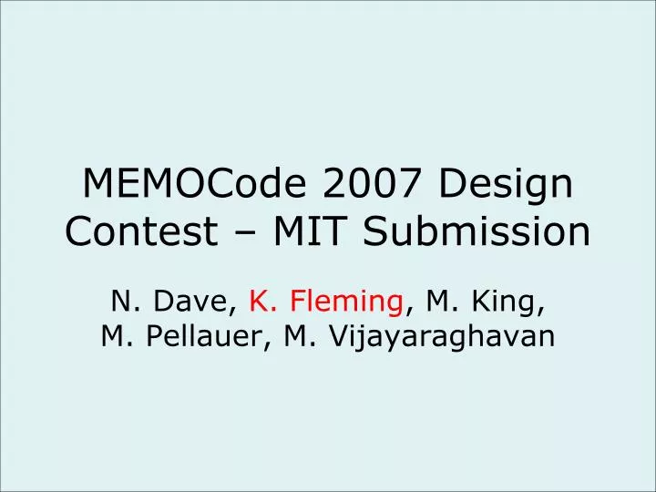 memocode 2007 design contest mit submission