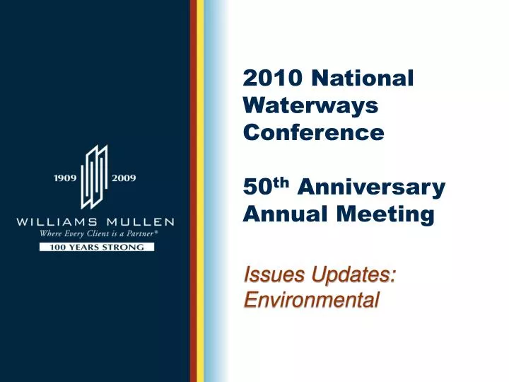 2010 national waterways conference 50 th anniversary annual meeting