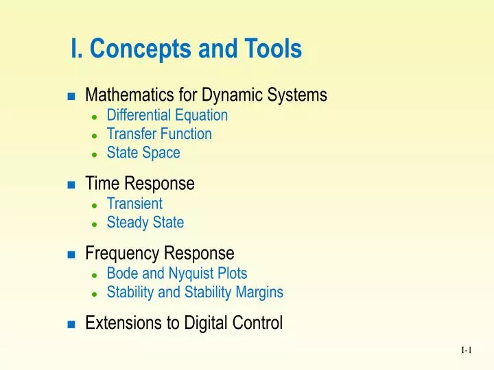 i concepts and tools