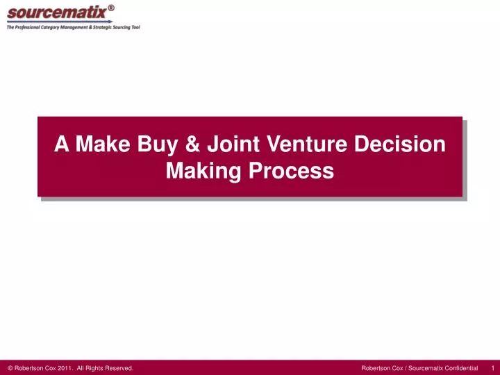 a make buy joint venture decision making process