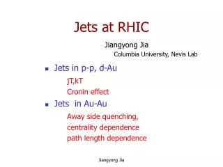 Jets at RHIC