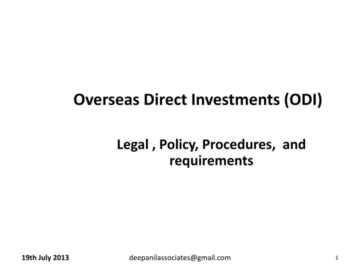 overseas direct investments odi
