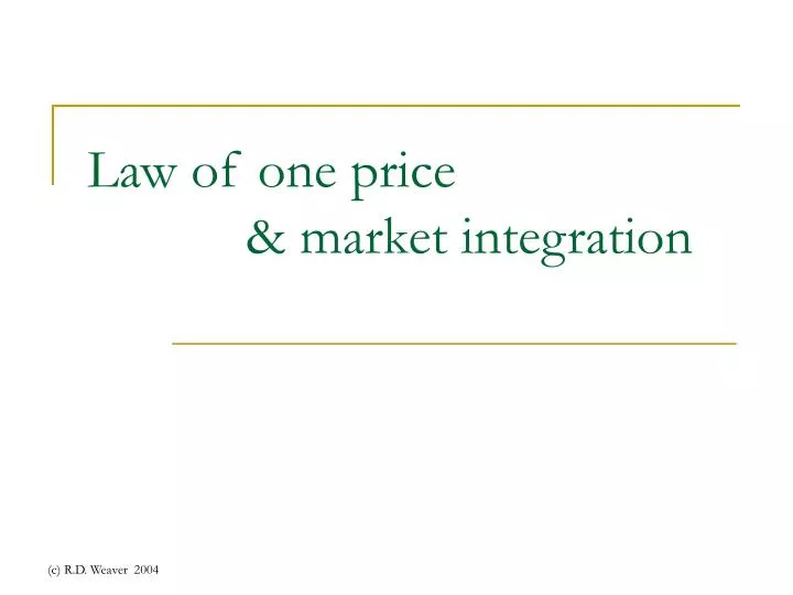 law of one price market integration
