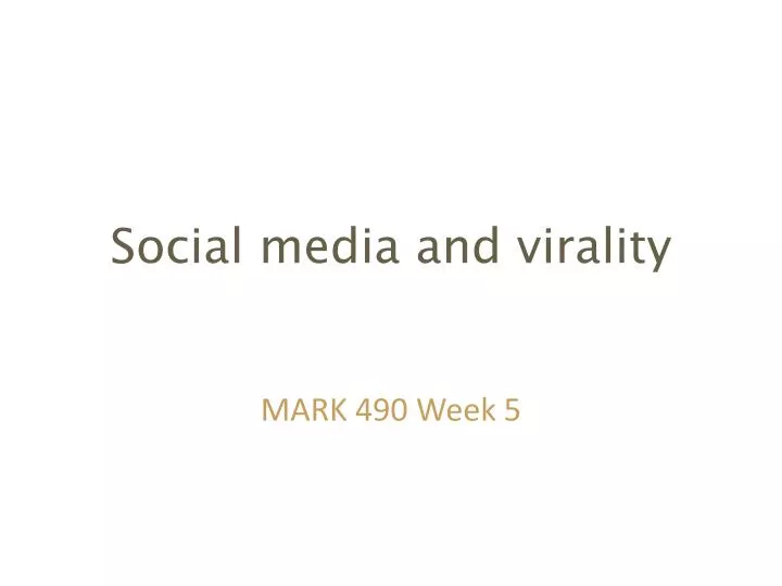 social media and virality