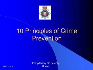 10 Principles of Crime Prevention