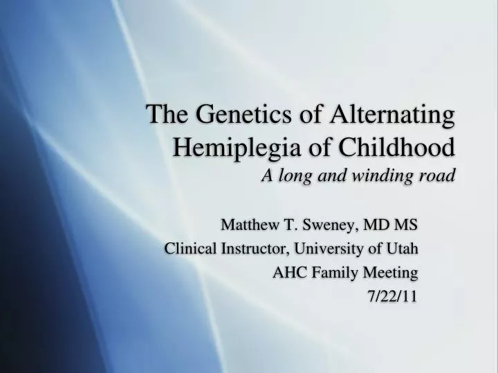 the genetics of alternating hemiplegia of childhood a long and winding road